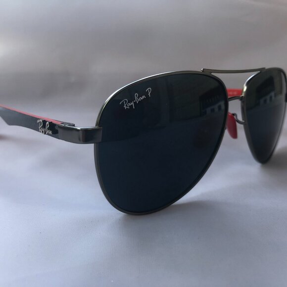 Ray-Ban Ferrari RB8313M-001-87 – Black/Red Sunglasses, Brand New - Picture 3 of 12